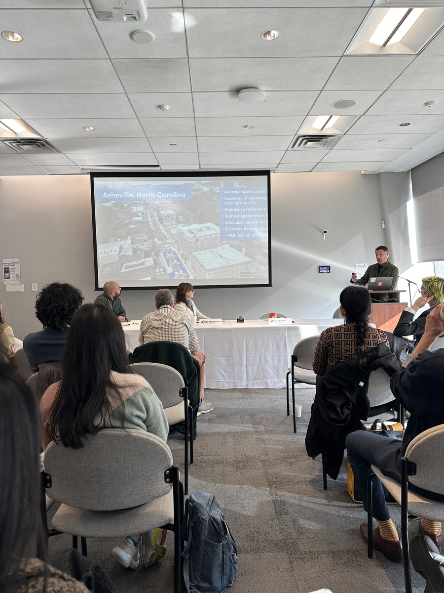 TransAlt's tweet photo. Transforming our streets starts with imagining new possibilities.
Our panelists explore innovative street redesigns — like chicanes and road diets — that can slow traffic and make your streets safer for everyone!
#VisionZeroCities https://t.co/4PfLxsQyhW