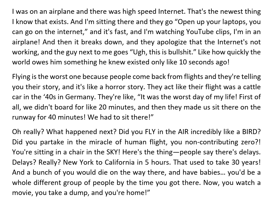 DylanoA4's tweet image. This Louis CK bit, rent free forever

captures the great chasm of our times
