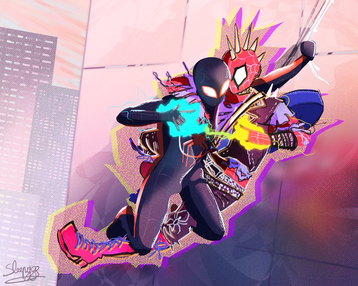 SleepygeSlee's tweet photo. My current hyperfixation! THEY ARE SO CUTE! AWWW!!! ♡♡♡♡ 
#milesmorales ♡ #hobiebrown ♡ #punkflower https://t.co/YRARioDhjZ