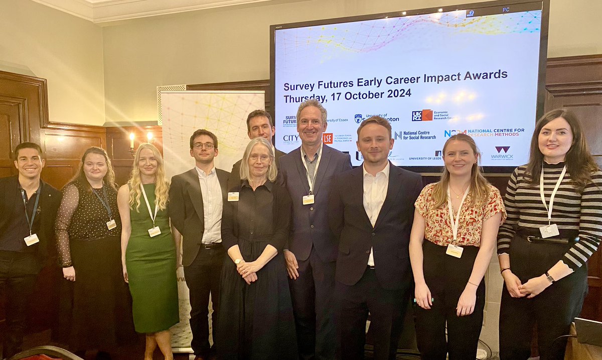 Survey Futures (@surveyfutures) on Twitter photo Fantastic event celebrating some of the best early career researchers working in survey research today <a href="/RoyalStatSoc/">Royal Statistical Society</a> <a href="/ProfPeterLynn/">Prof Peter Lynn</a> <a href="/ESRC/">Economic and Social Research Council</a> <a href="/NatCen/">NatCen</a> <a href="/NCRMUK/">NCRM</a> <a href="/iseressex/">ISER</a> <a href="/ESS_Survey/">European Social Survey</a> <a href="/O_Maslovskaya/">Dr Olga Maslovskaya</a> <a href="/ONS/">Office for National Statistics (ONS)</a> <a href="/IpsosUK/">IpsosUK</a> <a href="/VerianGroup/">Verian</a> Fantastic event celebrating some of the best early career researchers working in survey research today <a href="/RoyalStatSoc/">Royal Statistical Society</a> <a href="/ProfPeterLynn/">Prof Peter Lynn</a> <a href="/ESRC/">Economic and Social Research Council</a> <a href="/NatCen/">NatCen</a> <a href="/NCRMUK/">NCRM</a> <a href="/iseressex/">ISER</a> <a href="/ESS_Survey/">European Social Survey</a> <a href="/O_Maslovskaya/">Dr Olga Maslovskaya</a> <a href="/ONS/">Office for National Statistics (ONS)</a> <a href="/IpsosUK/">IpsosUK</a> <a href="/VerianGroup/">Verian</a>