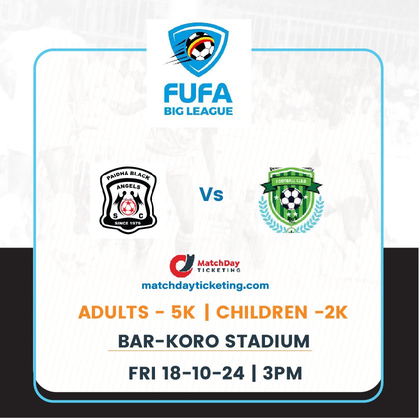 MatchdayTicket6's tweet photo. In Kampala, @Nec_Fc takes on @OfficialMaroons in the @UPL 
Tickets via https://t.co/7kxzk5XGRK

While 

In Zombo, @PBASC_Official takes on @BuhimbaF in the @FUFABigLeague 
Tickets via https://t.co/vBHLBp134l

#MatchdayTicket #LeeroSports https://t.co/muUKIGFgNL