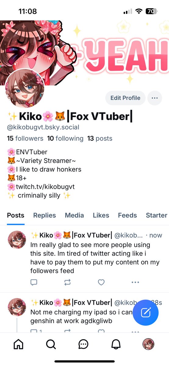 Hey friends! Twitter seems like it refuses to show my posts to more than 2 people so check out my 🦋
Im gonna be more active there i promise