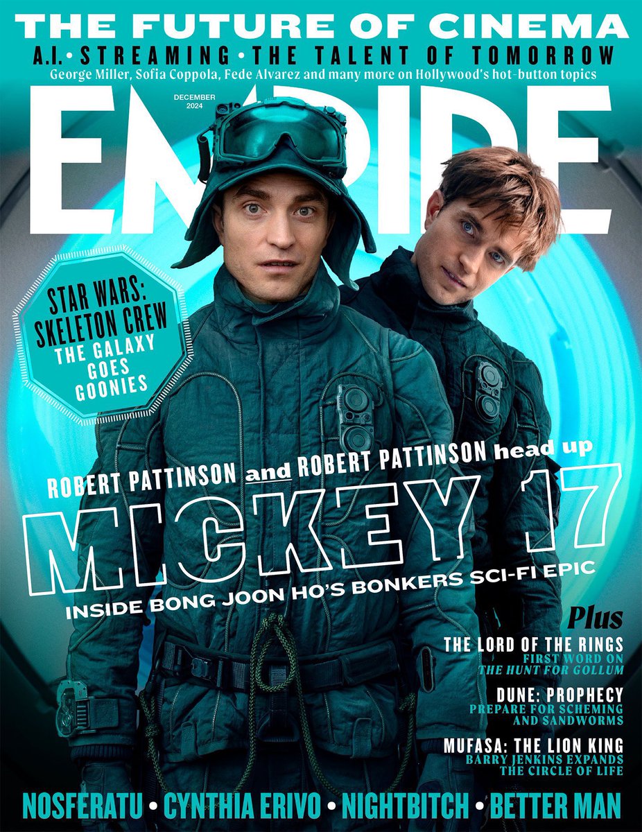 FilmUpdates's tweet photo. Robert Pattinson covers the latest issue of Empire Magazine with ‘MICKEY-17’ https://t.co/SjH98WjqZQ