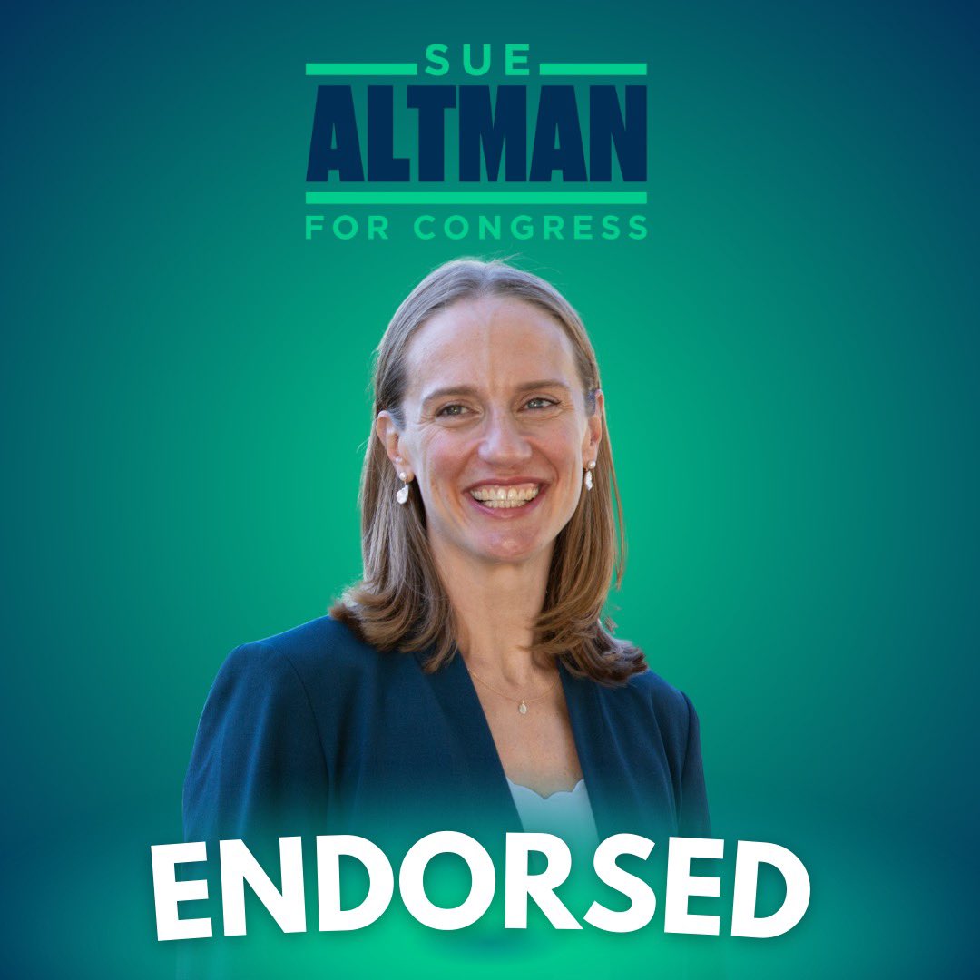 CollegeDems's tweet photo. We are proud to endorse @suealtman! https://t.co/yztRp0f2Yf