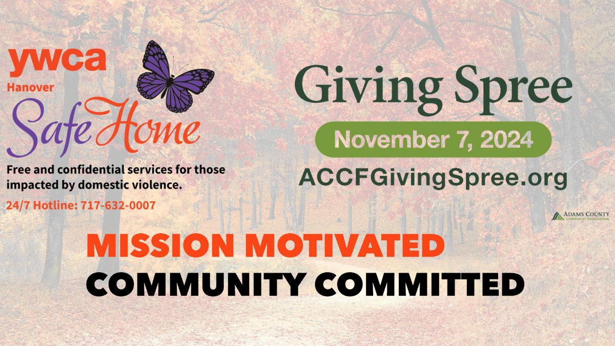Mark your calendars for November 7th and join us at the annual  Adams County Community Foundation Giving Spree.  💖

🗓️ Date: November 7th
🕒 Time: 1:00 PM - 5:00 PM
📍 Locations: There will be five curbside parking lot drop-off locations 

Visit adamscountycf.org