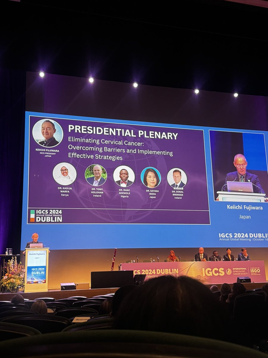 msshahin's tweet photo. Presidential plenary session dedicated to eradicating cervix cancer! Don’t forget to vaccinate. We have an opportunity to eliminate cervical cancer 
#IGCS2024 https://t.co/ZgB5Xf7I2E