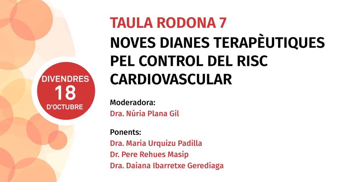 xulacatalunya's tweet photo. 💡 Noves dianes terapèutiques per al control del risc cardiovascular
⏰ 12:15h
Què fer amb la Lp(a)? Abordatge de la hipertrigliceridèmia severa i tractament de la hipercolesterolèmia familiar homozigota
#CongrésXULA2024 #RiscCardiovascular #Genètica #Innovació https://t.co/JEIuZ7I2JZ