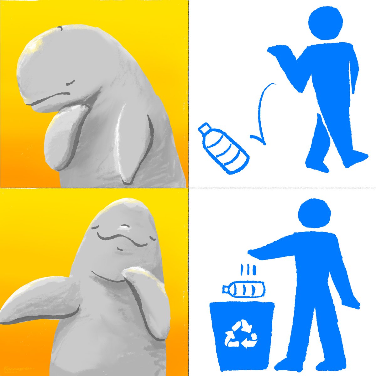 急に頭に浮かんだので描きました🐬🚮
