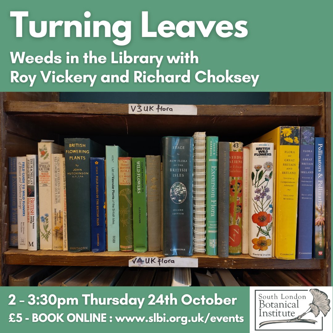 🍃 Turning Leaves: Weeds in the Library 🌱 Join us on Oct 24th, 2-3:30pm, at #SLBI to explore urban weeds! Bring 2 plant samples from local pavements &amp; learn to ID them with experts Roy Vickery &amp; Richard Choksey. Spaces limited—book now on our website! 🌿