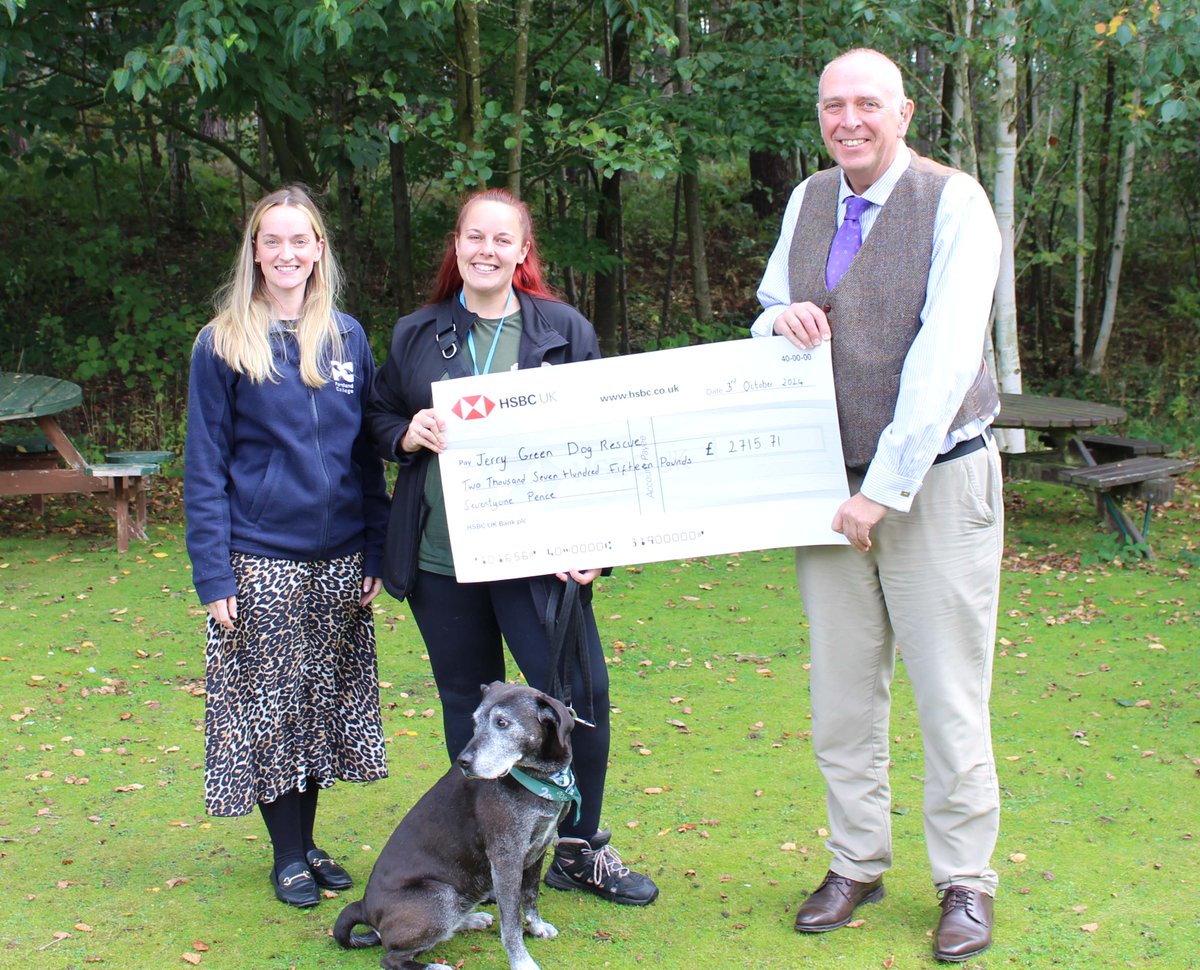 Earlier this month, we welcomed our 2023-2024 Charity of the Year, Jerry Green Dog Rescue, for a special cheque presentation. 🐾 Thanks to our amazing community, we raised £2,715.71 through volunteering, donations, and events like our dog show and charity shops! 🙌💙