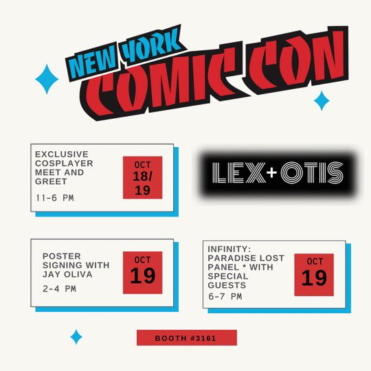 jayoliva1's tweet image. NYCC, we're coming for you!
Join us at Booth #3161 and get an exclusive look at INFINITY:
Paradise Lost! Meet the team, snag some awesome posters, and dive into the world of INFINITY! See you at #NYCC2024! #LexAndOtis
@newyorkcomiccon