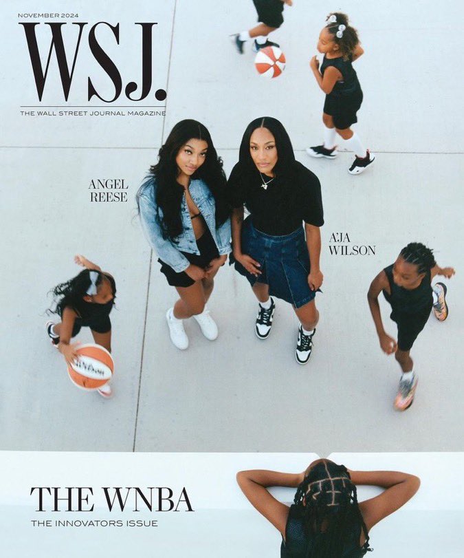 WomensHoops_USA's tweet image. A’ja Wilson and Angel Reese in Wall Street Journal magazine 📸
