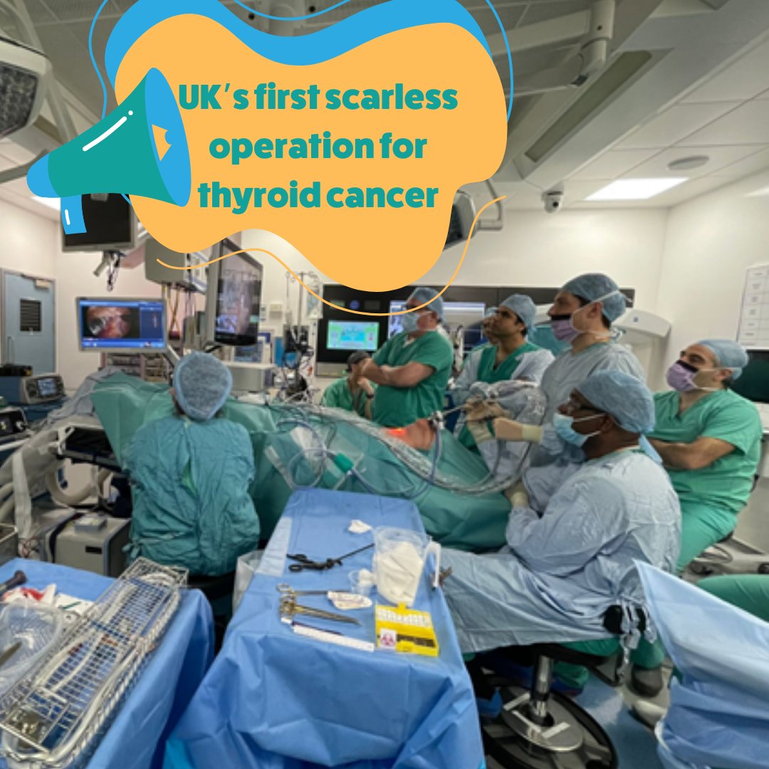 britishthyroid's tweet photo. Surgeons perform first-ever scarless thyroid surgery in the UK on patients with low-risk thyroid cancers
Read our interview with Mr Georgios Oikonomou and patient, Patrik, about this pioneering procedure 🔗
https://t.co/RPJjPdPWMg
#ScarlessSurgery #thyroid #ThyroidCancer https://t.co/zVwINNbJ8A