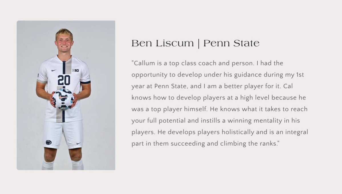 CPIDP Testimonial

Ben Liscum | Penn State Men’s Soccer

⭐️⭐️⭐️⭐️⭐️