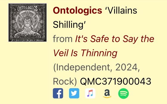 Ontologics's tweet image. Thanks for playing our song “Villains Shilling” for 6+ months on WMCO 90.7 in Ohio! [🔑🚪🦉] #LPIV #WhiteBrightLightsLeadYou