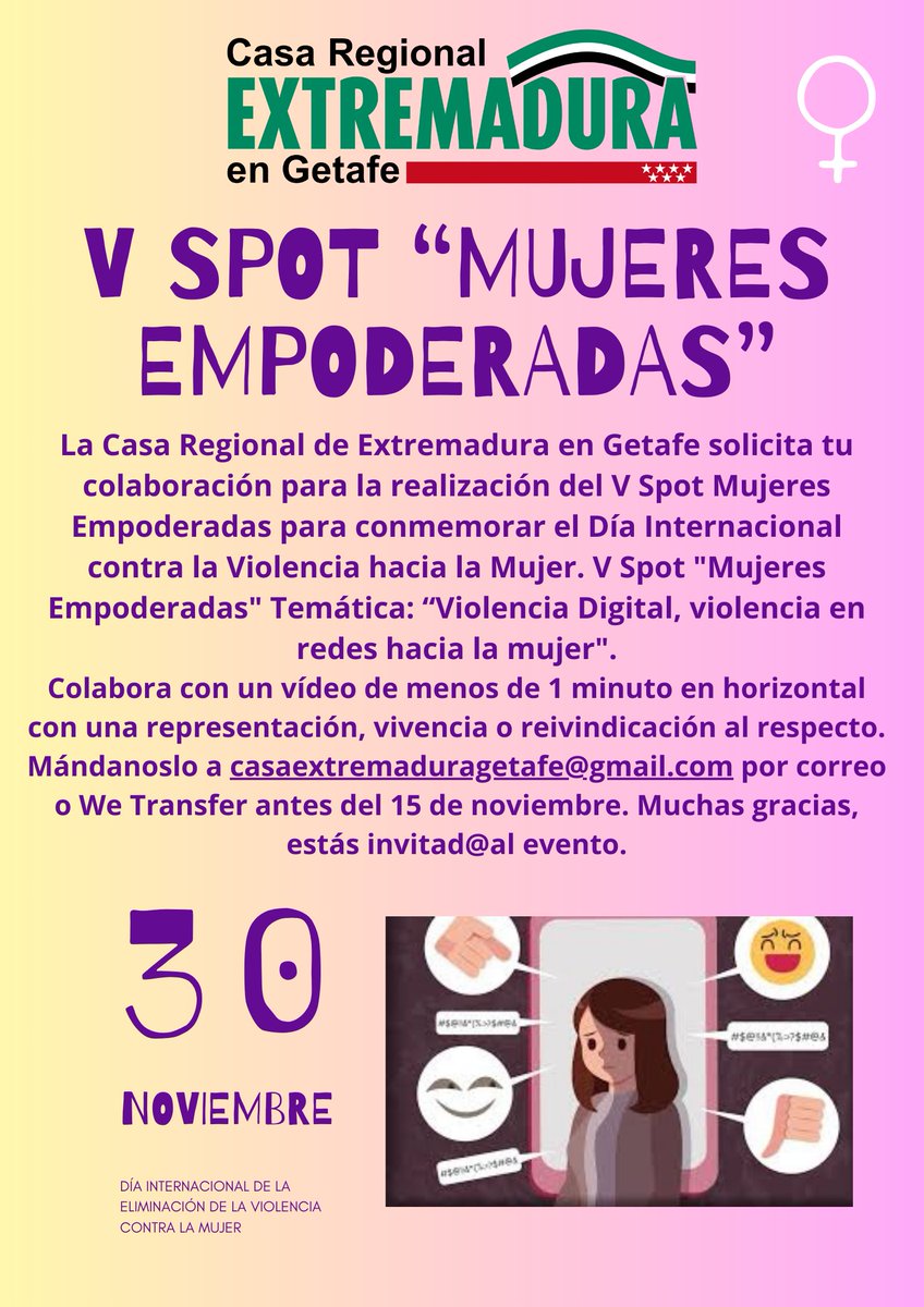 COLABORA EN EL V SPOT "MUJERES EMPODERADAS" CON LA TEMÁTICA "VIOLENCIA DIGITAL, VIOLENCIA EN REDES HACIA LA MUJER"