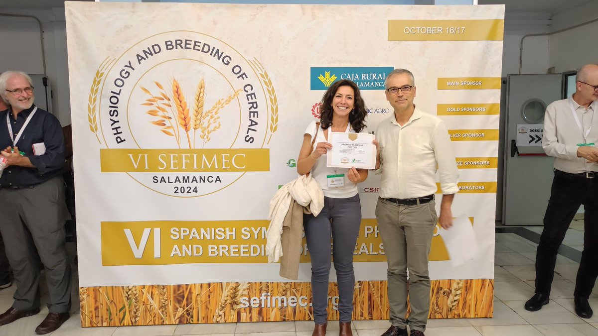 irnasa_csic's tweet photo. 🧑‍🔬🏅 These are the researchers awarded by the @NewsSEBP at the #SEFIMEC2024:

✅ Best oral communications: Adrián Bozal (@amoAdrian_BL @NUMAPS_News) and Virginia García (@vcalabresmarin @AgronomiaUCO).
✅ Best posters: Mª Dolores Requena and Helena Guzmán (@IAS_CSIC).

Congrats!! https://t.co/i4M9os9v9L