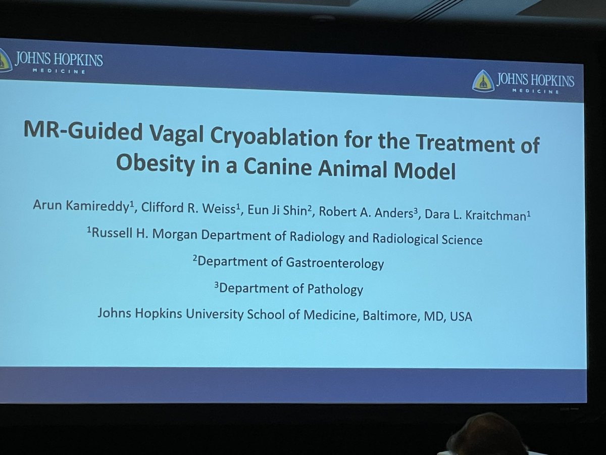 MoMirzaAA's tweet photo. @Hopkins_Rad @JohnsHopkinsIR spearheading obesity research in IR with cryoablation of the vagus nerve! Interventional radiology is paving the way for innovative solutions to #obesity @ArunKamireddy @DrCliffWeiss @dlkdlkvmd @ISMRM @JVIRmedia 
#IMRI2024 #weightloss @SIRspecialists https://t.co/i1TPmuemJk