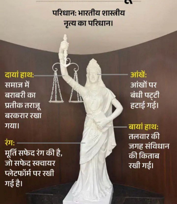 yadavankit18's tweet photo. New Justice Statue In Supreme Court, A 'Law Is Not Blind
अब कानून अंधा नहीं
न्याय की देवी
#StatueofJustice https://t.co/TbXRc5OeLO