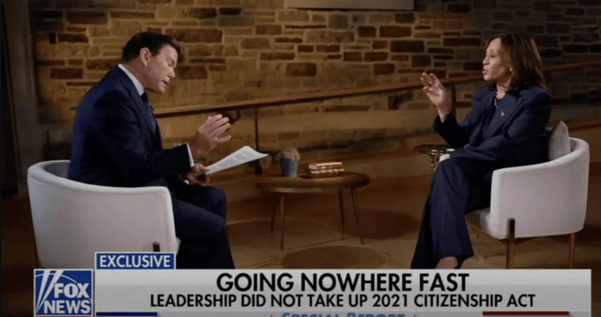 JustOurTakeShow's tweet image. Who gave Bret the green light to take the gloves off with the Harris interview?  Interesting development. 

#Kamala #bretbaierinterview #FoxInterview #GlovesOff #KamalaDumpsterFire @realDonaldTrump