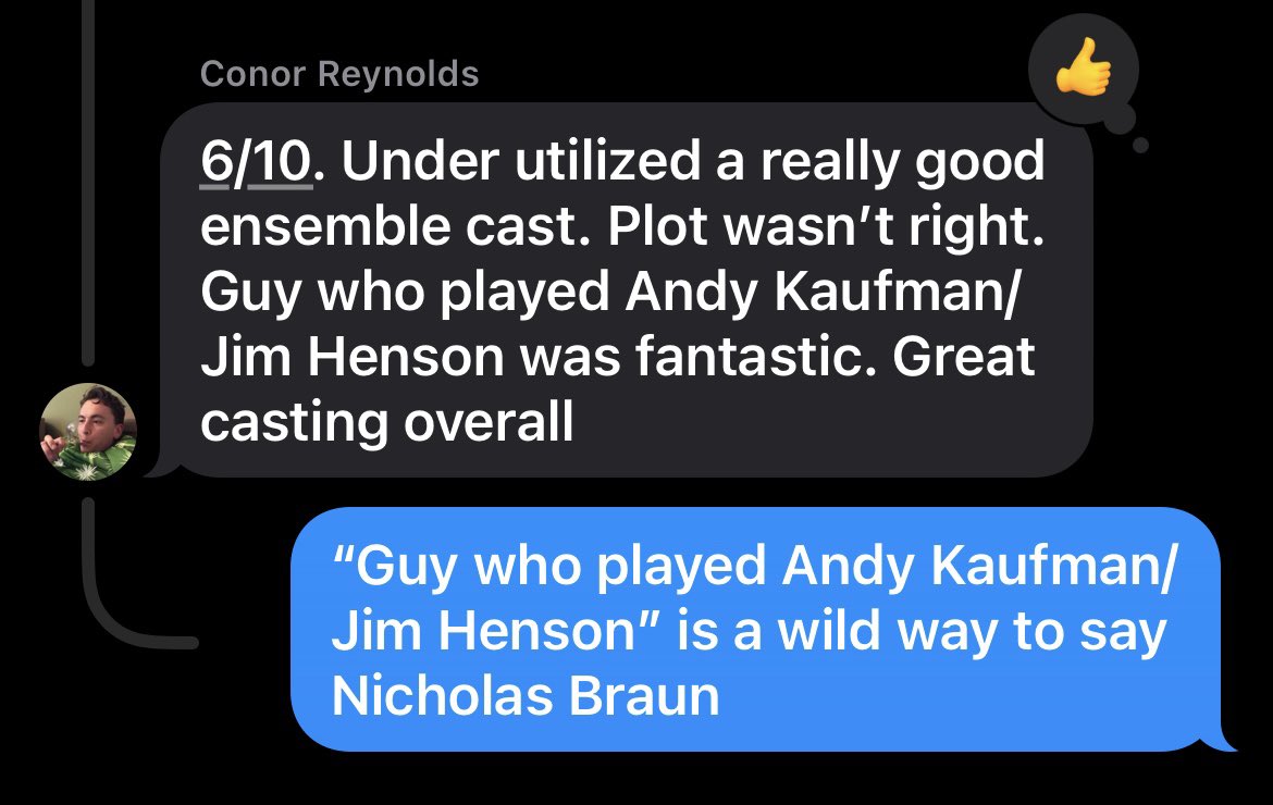 catereyno's tweet photo. My brother saw the SNL movie last night. I can’t believe I’m related to someone who is this offline. https://t.co/bcY5TZuSrn