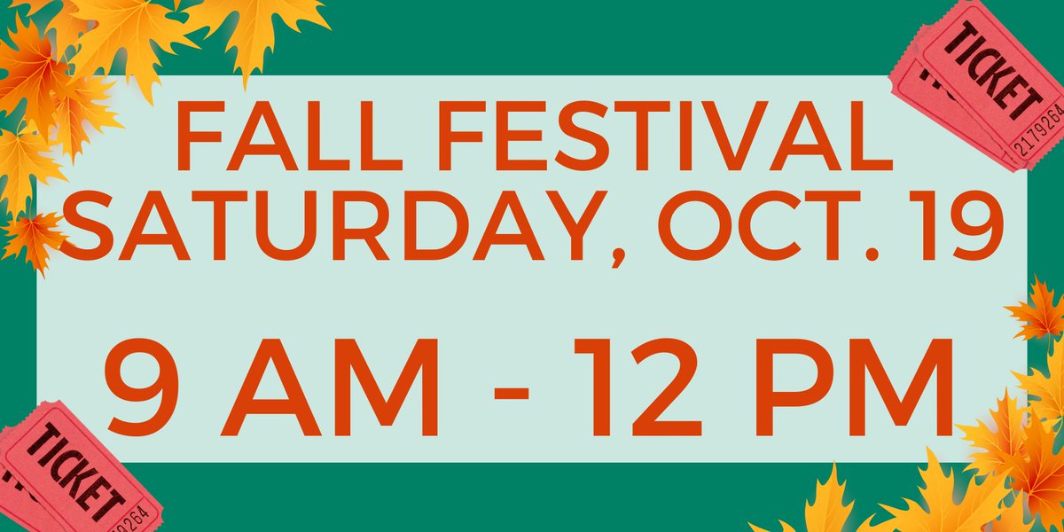 Attention Collins Families: Fall Festival!

This is a friendly reminder that our annual Fall Festival is this Saturday from 9-12. Tickets, snacks, food and pictures will be available to purchase with cash. No digital payments will be accepted.
