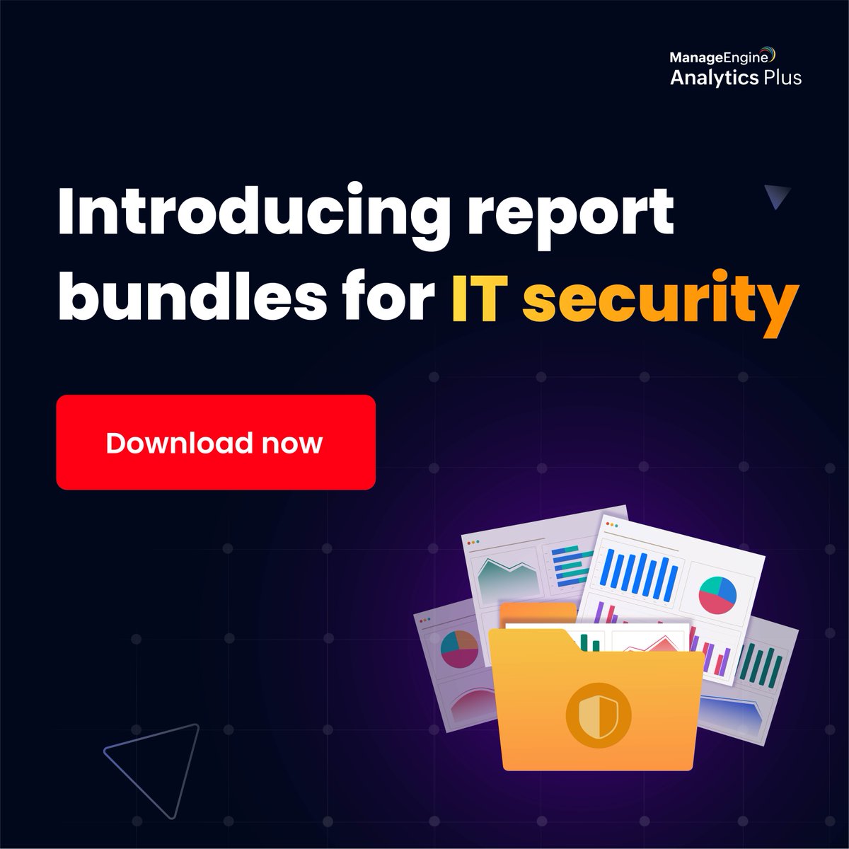 manageengine's tweet image. Stop spending hours fine-tuning your security strategy. Here are powerful security reports you can deploy over your data in seconds, and eliminate weeks of painstaking analysis to improve cyber resilience.
 zurl.co/wkK1 

 #SecurityAnalytics #cybersecurity