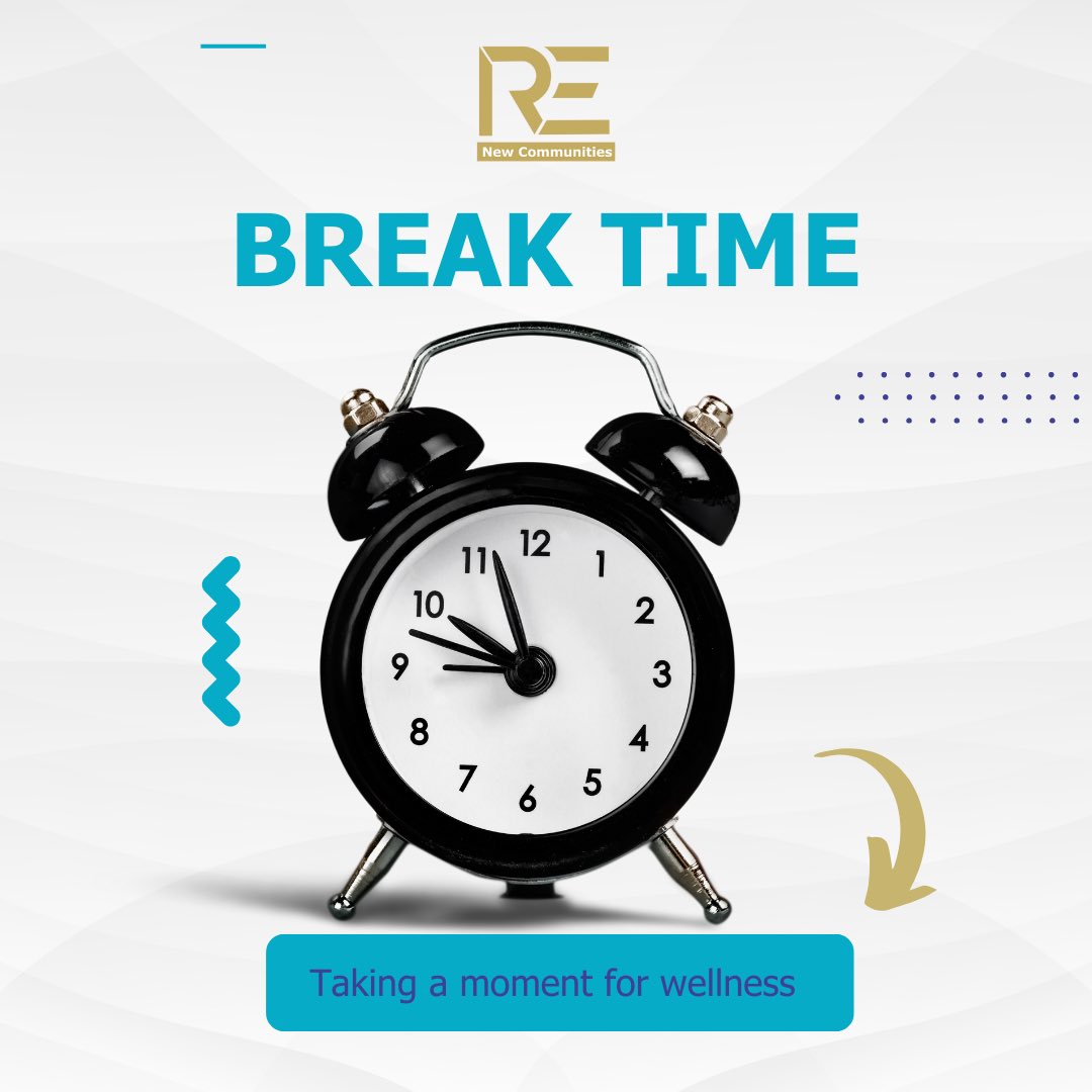 Re_NCommunities's tweet photo. We are taking a well-deserved wellness break from Friday to Monday. 

The break provides rest and rejuvenation for optimal productivity and creativity; focusing on self-care, relaxation, and personal growth.

We'll be back and refreshed on Tuesday, October 22nd. 

See you soon! https://t.co/2U8GeMrJ1g