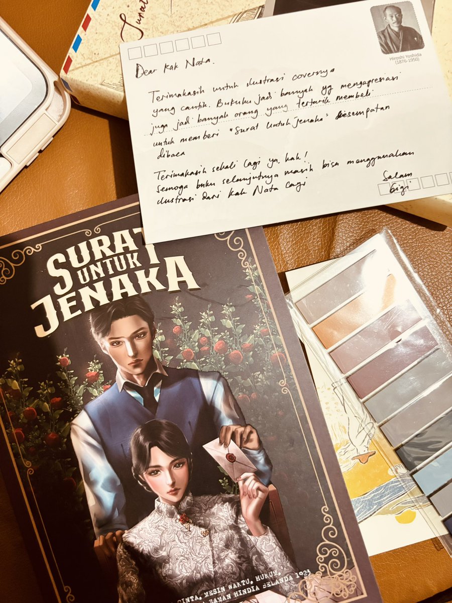 fanartict's tweet photo. seneng bisa dapet kesempatan buat illustrasiin cover untuk novel “Surat Untuk Jenaka” !!!!🥹❤️ https://t.co/Lz484ecPKC