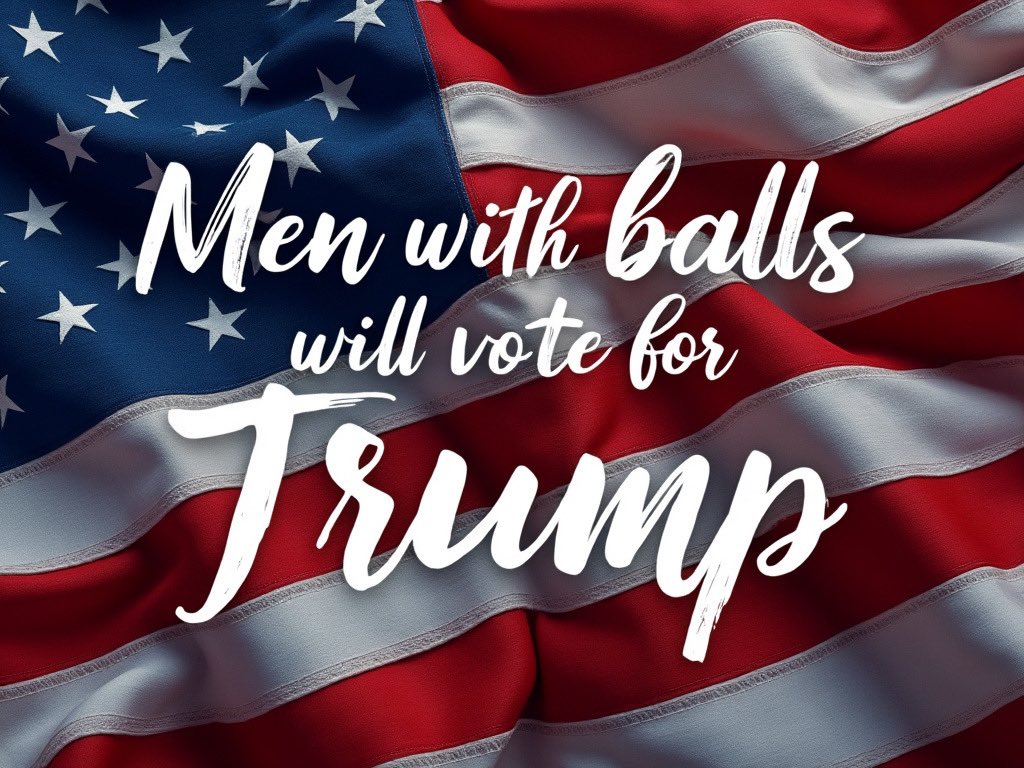 BrainFlushed's tweet image. Men with balls will vote for Trump
Women with balls will vote for Kamala.
#Election2024 #GetUpAndVote !
#Trump #Harris