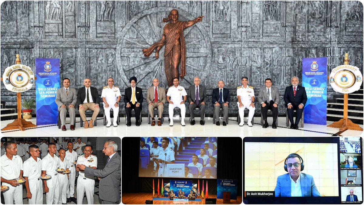 IN_NavalAcademy's tweet image. 🌍 An impactful two-day event! Here's a recap of the key moments from the #DilliSeries Sea Power Seminar 2024 at #INA Ezhimala 15-16 Oct⚓💡 #NavalStrategy #NationalSecurity #EventRecap