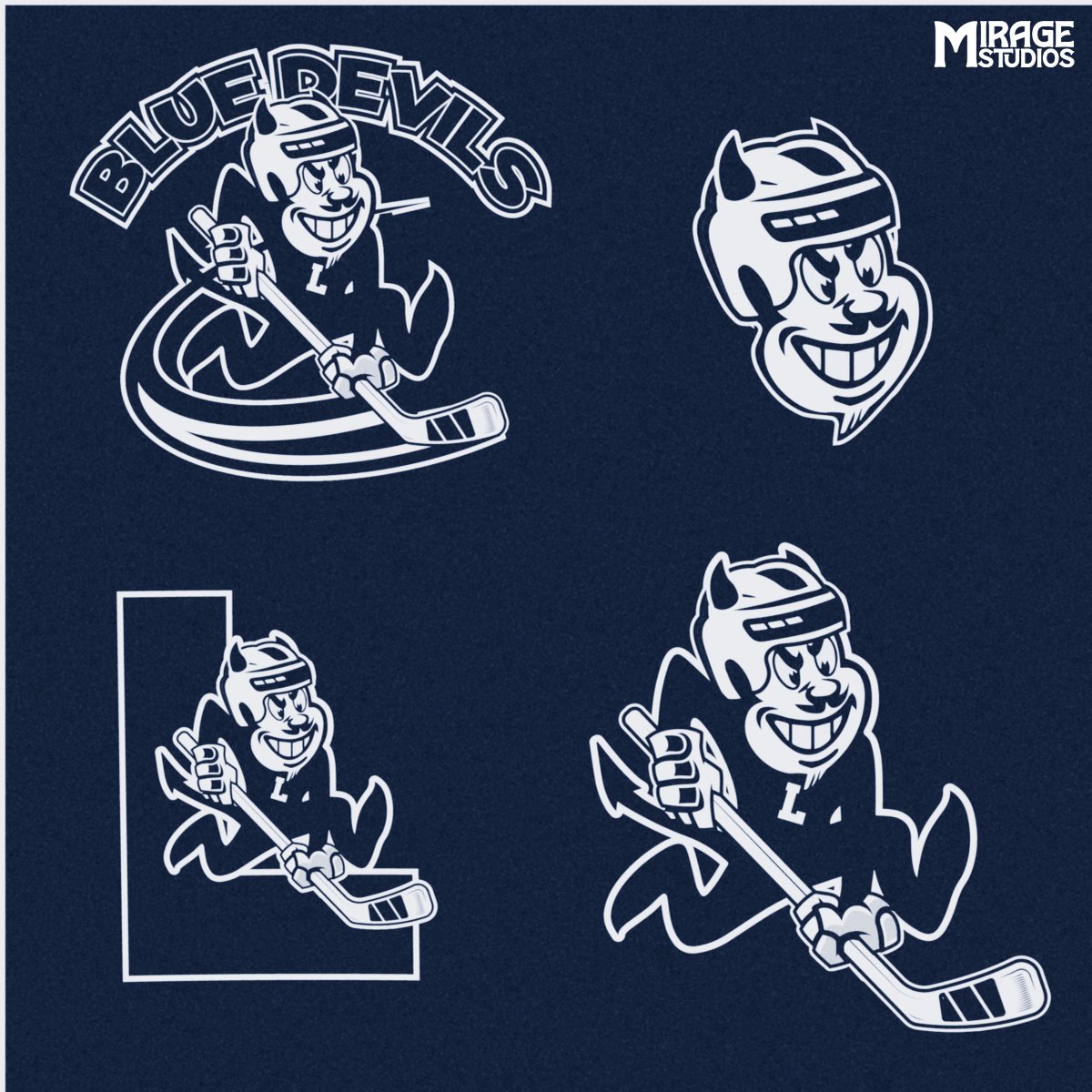 CHURCHofTODD's tweet photo. From the desert to the ice! 
I took the Arizona Sun Devil and gave him a cool new game face as a hockey-playing Blue Devil. What do you think of this transformation? #SunDevil to #BlueDevil #GraphicDesign #HockeyVibes  #BrandingMagic #CreativeTwist https://t.co/AlXMhyrtFe