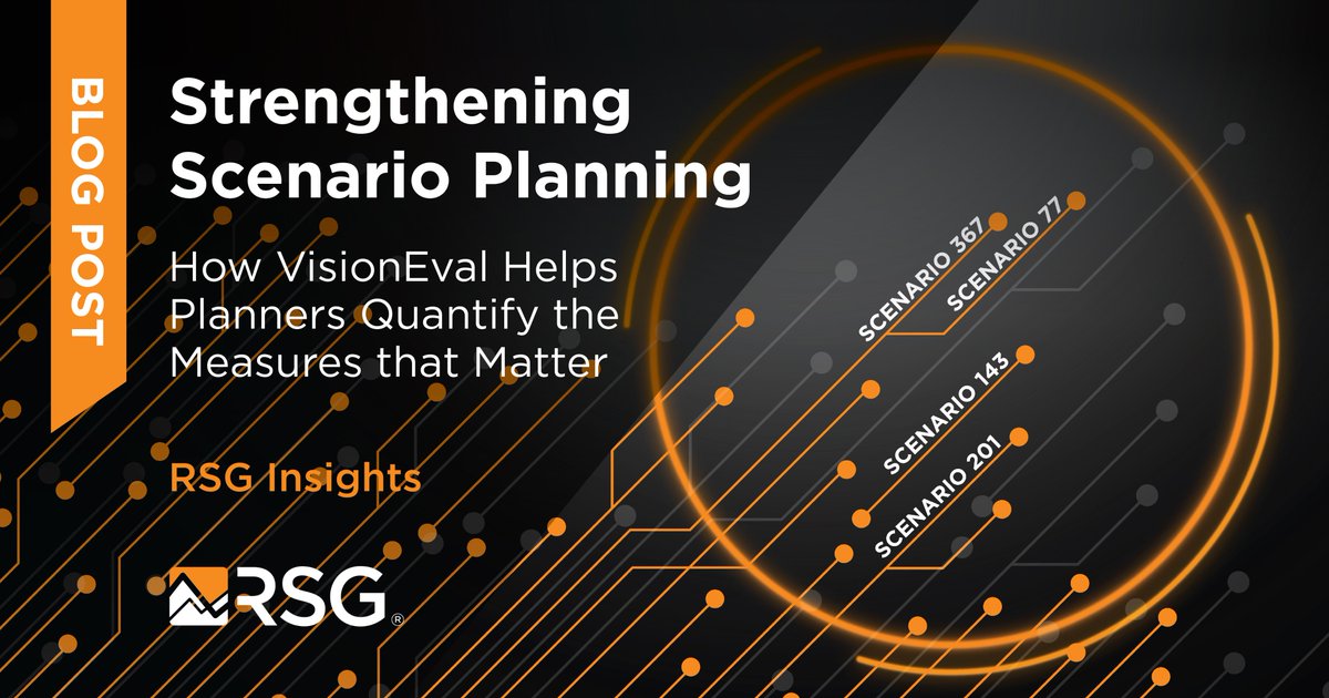ICYMI: VisionEval empowers planners to explore future scenarios with data-driven precision, from vehicle miles traveled to walkability and road pricing. Learn how it strengthens #scenarioplanning in our blog: rsginc.com/insights/stren… #TransportationPlanning #VisionEval