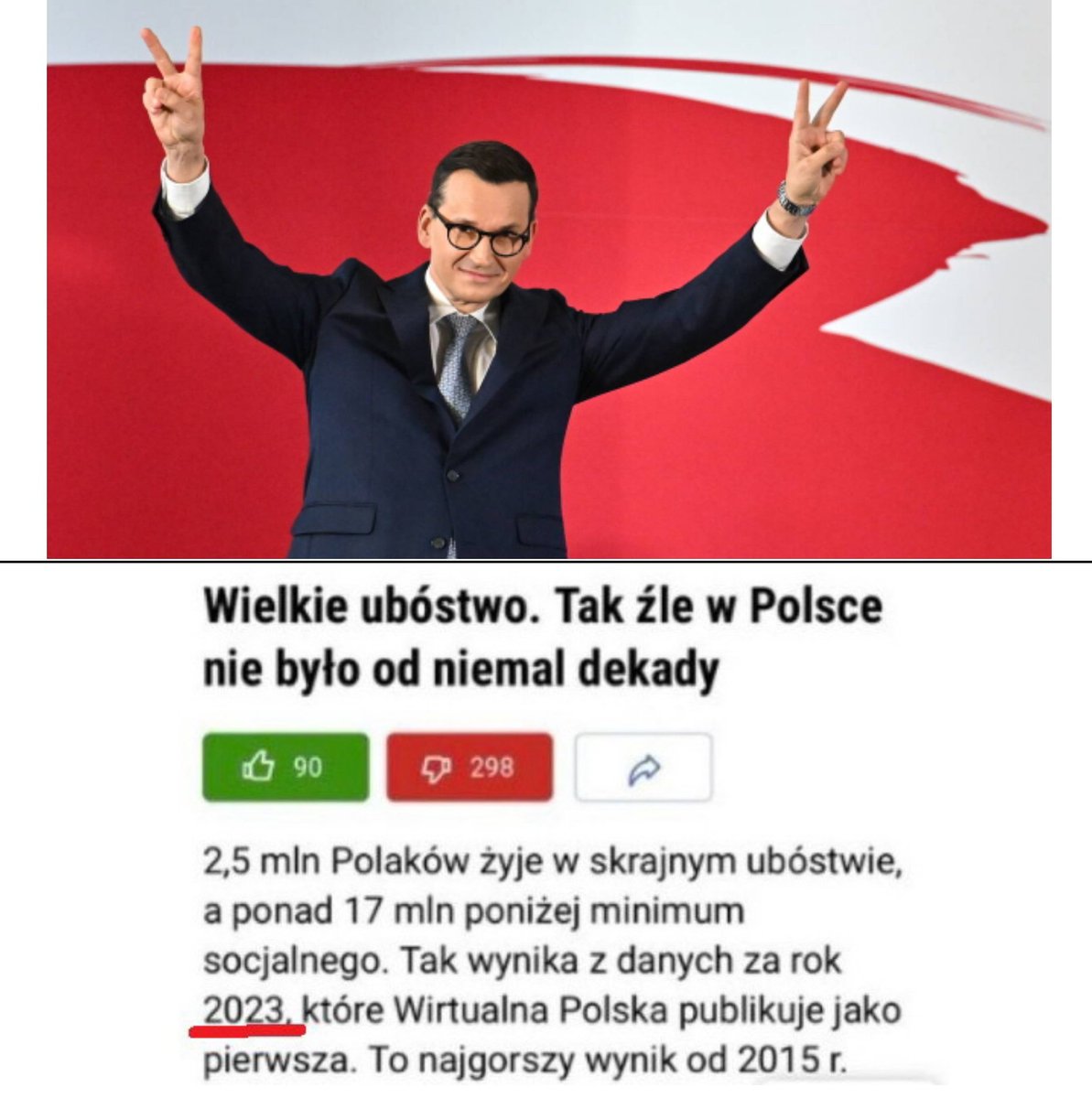 Premier polskiej biedy.