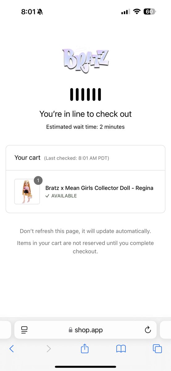 frbautista1's tweet photo. Is y’all system set up to fail actual customers and benefit resellers ? @Bratz https://t.co/OswifJkLW6