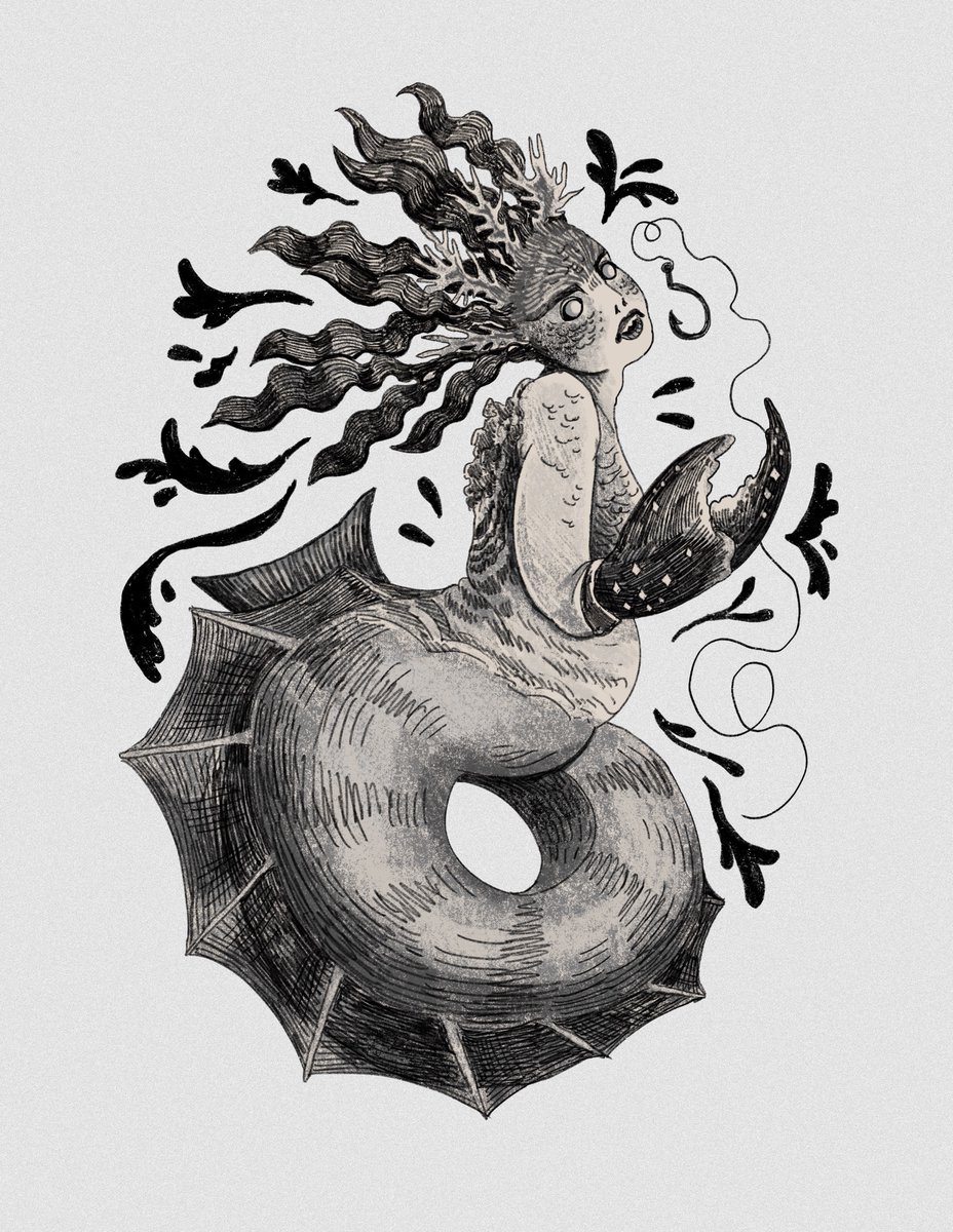 AiriTree's tweet image. Beastober 3 &amp;amp; 4: Alkonost and Funky Mermaid
-
-
#creaturedesign #inktober2024