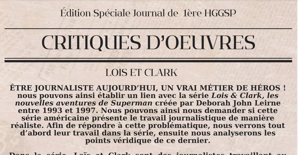 JMprofhg's tweet image. 1er numéro du journal des 1ère HGGSP #LFJM #Dakar : outil de révisions rédigé par ou pour les élèves.
-définitions
-enjeux du thème
-parti-pris
-analyse de doc
-portraits (dont celui de @Gwendal_Lavina)
-critique d'oeuvres...
