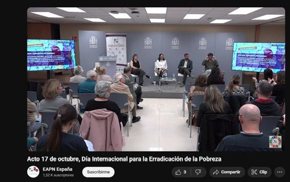 👏👏👏Asistimos virtualmente a la jornada organizada por <a href="/EAPNes/">EAPN España</a> con motivo del Día Internacional para la Erradicación de la Pobreza. #HablemosDePobreza