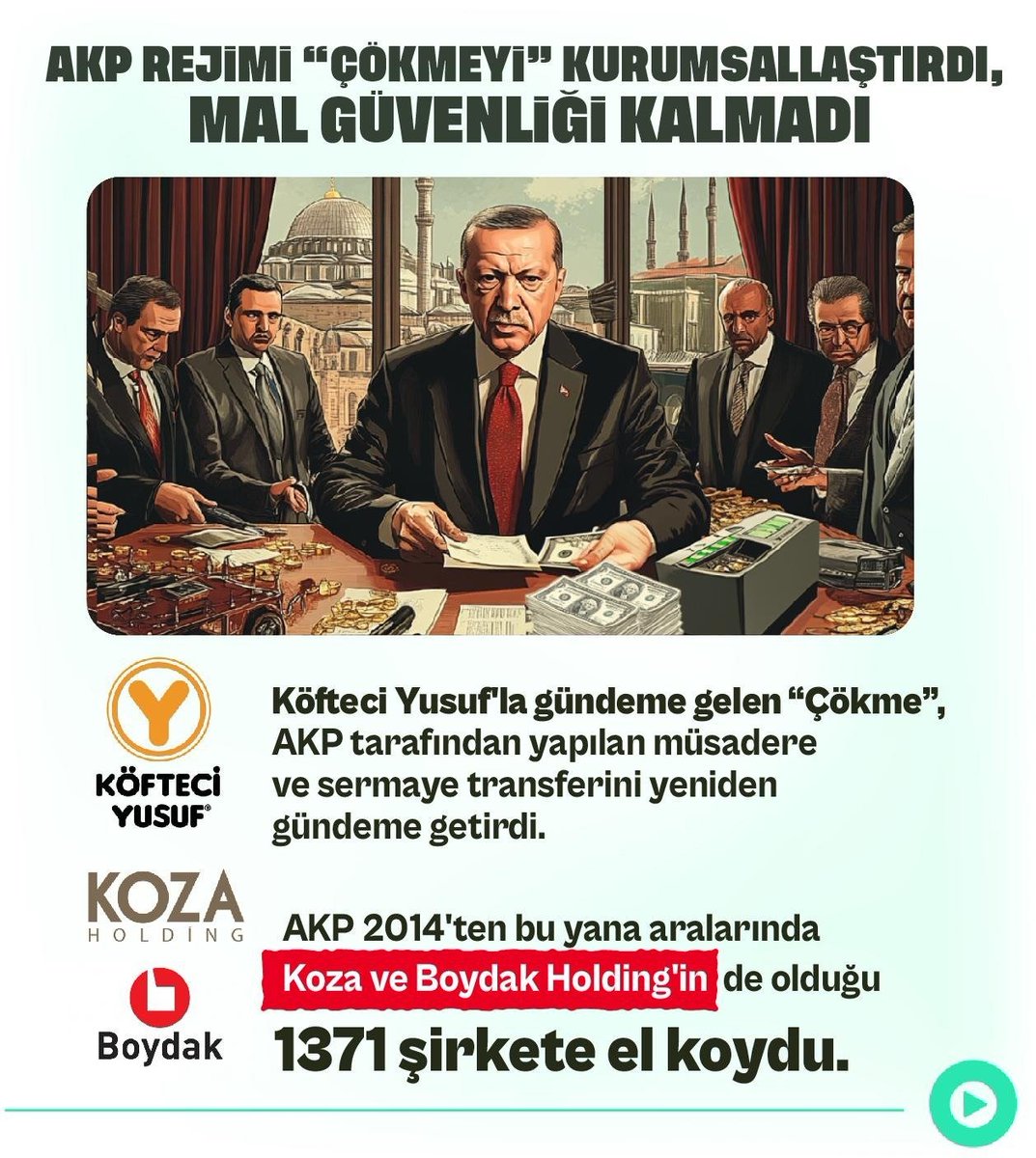 Taş devrinden bile geriye gitmeyi başardık.

Mülkiyet hakkı artık Reis'in
