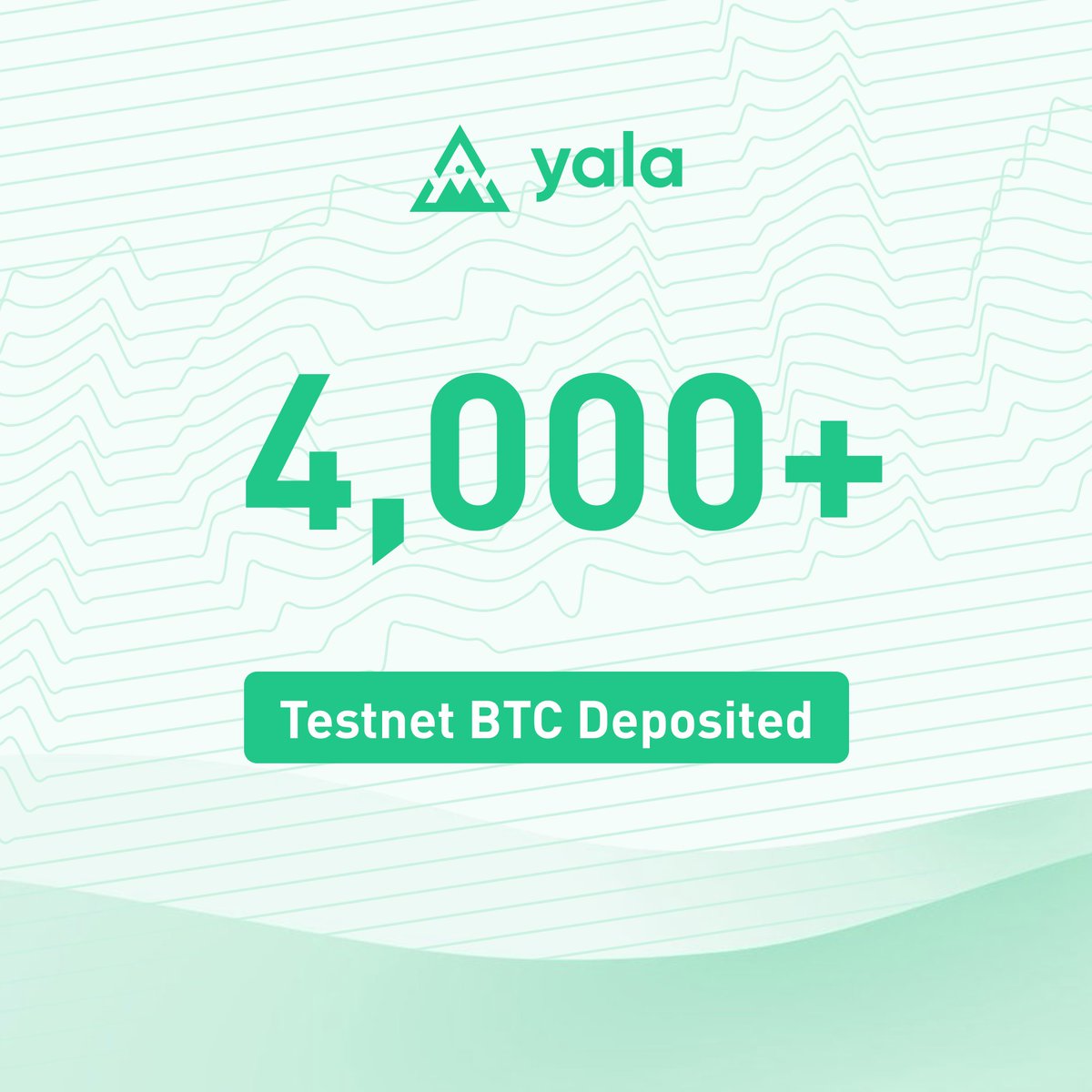 48 hours later and 4,000+ Testnet BTC deposited on the Yala testnet!

DeFi on Bitcoin is in Up Only mode and we are here for it.

Thank you to everyone who joined the testnet so far - this is only the beginning.