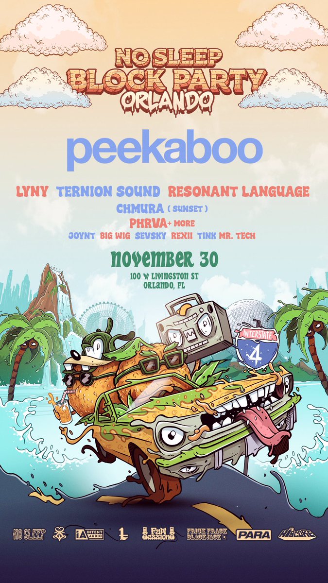 WE ARE BACK AND BETTER THAN EVER! NO SLEEP BLOCK PARTY: PEEKABOO, RESONATE LANGUAGE , LYNY, TERNION SOUND AND MORE 🚀