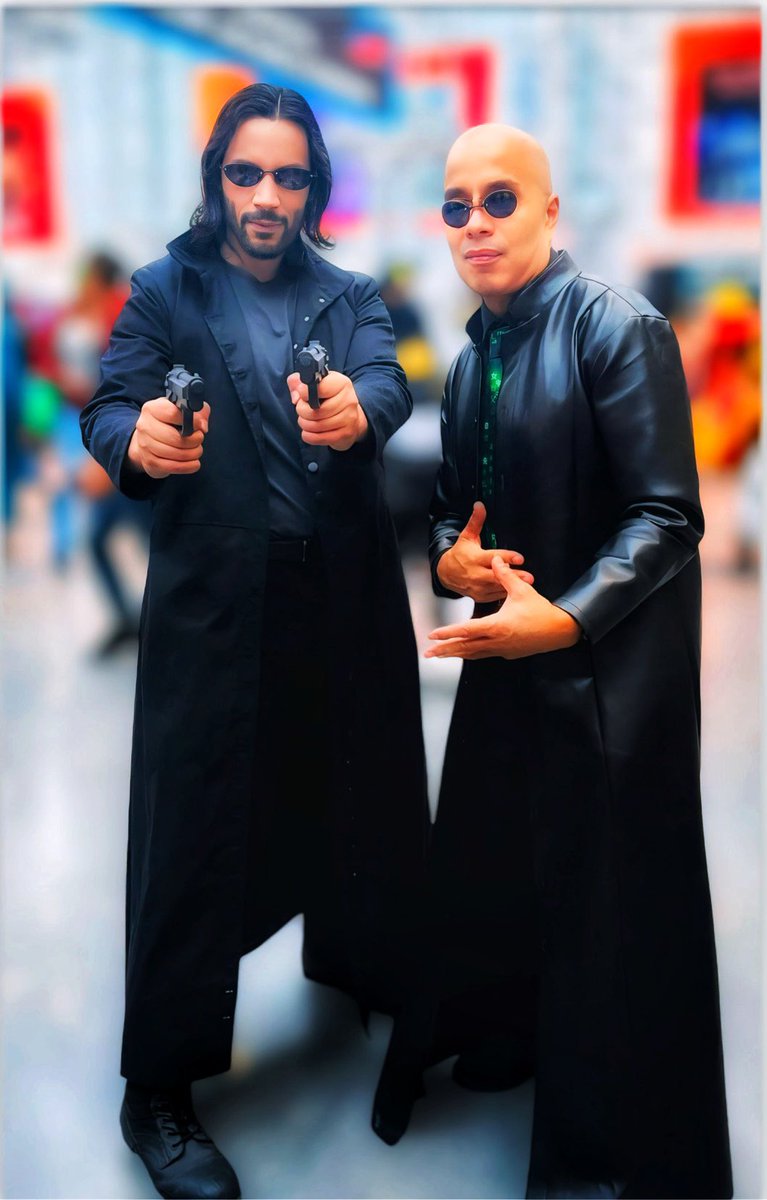 joeshocklopez's tweet image. Last Year we killed this at NYCC “Neo” AKA 
“John Wick” And Myself as “Morpheus” The Matrix Has You!! #matrixcosplay #TheMatrix #nycc2023