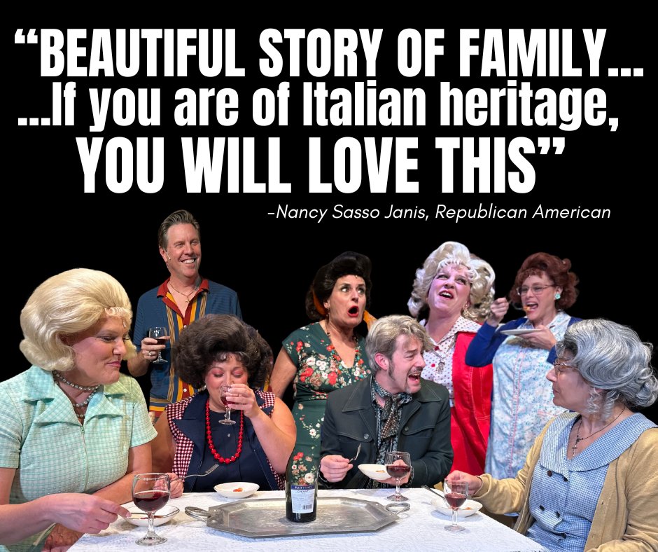 Pantochino's tweet photo. RAVE REVIEWS for "Noni Cimino's Kitchen" the Italian-American musical now playing at @MilfordArtsCT through 10/27. You gotta see it!! Tix only at https://t.co/9ls7CDGIwI #theatre #musicaltheatre #milfordct #CTVisit #DowntownMilfordCT #Italian #Connecticut #foodislife https://t.co/yaVsV3olZR