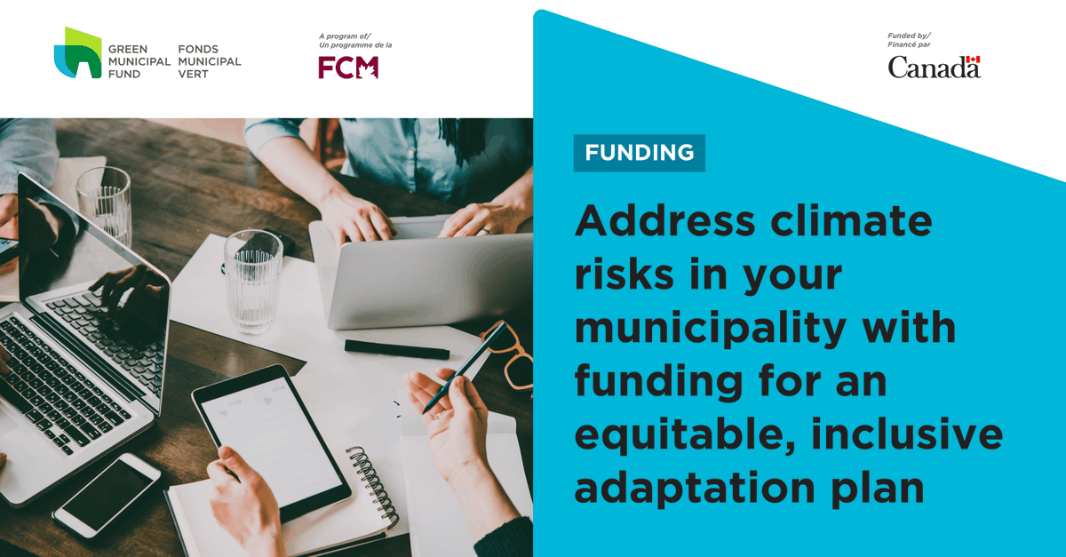 GreenMuniFund's tweet photo. A climate adaptation plan helps your community tackle climate challenges like flooding and heatwaves by strengthening infrastructure and protecting essential services. Apply for funding to create a resilient future for your #CDNmuni. 
🔗 https://t.co/tq0gypRAMj
#ClimateAdaptation https://t.co/8WP4gPk20E