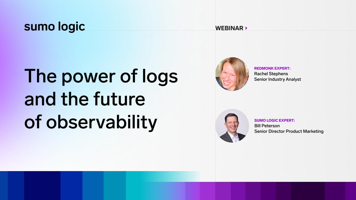 🚨Join experts from Sumo Logic and Redmonk for this webinar on Oct. 29th as they look at the #observability industry - the opportunities and pain points - and how Sumo Logic is innovating its approach to observability.🤔 #loganalytics 

ow.ly/R1WN30sHgTH