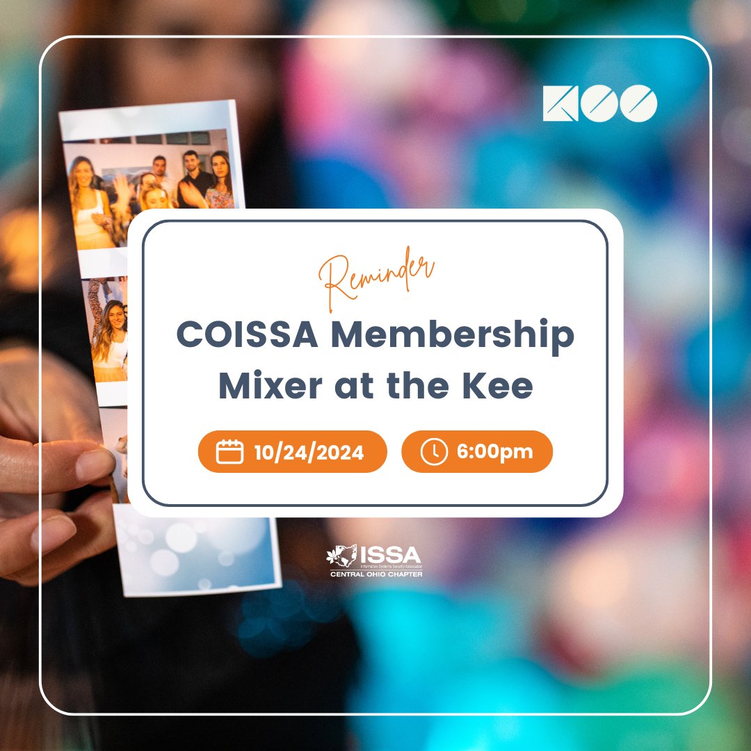 To show appreciation to our members, we're hosting an exclusive COISSA Member Mixer just for YOU! Check your email for an official invite! 
🗓️ Date: Thursday, October 24th
🕛 Time: 6:00 pm
📍 Location: The Kee | 225 Neilston St, Columbus, OH 43215
thekeecolumbus.com