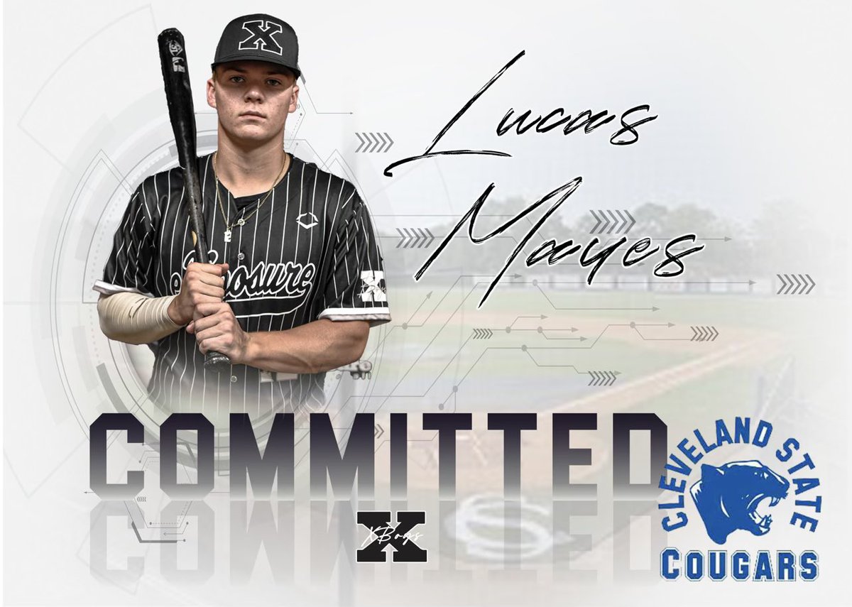 Congrats to ANOTHER eXposure player off the board! 2025 INF Lucas Mayes has officially committed to Cleveland State CC! Big time juice and will be a force for the Cougars from Day 1! Congrats to Lucas and his family on this honor! #✖️boy