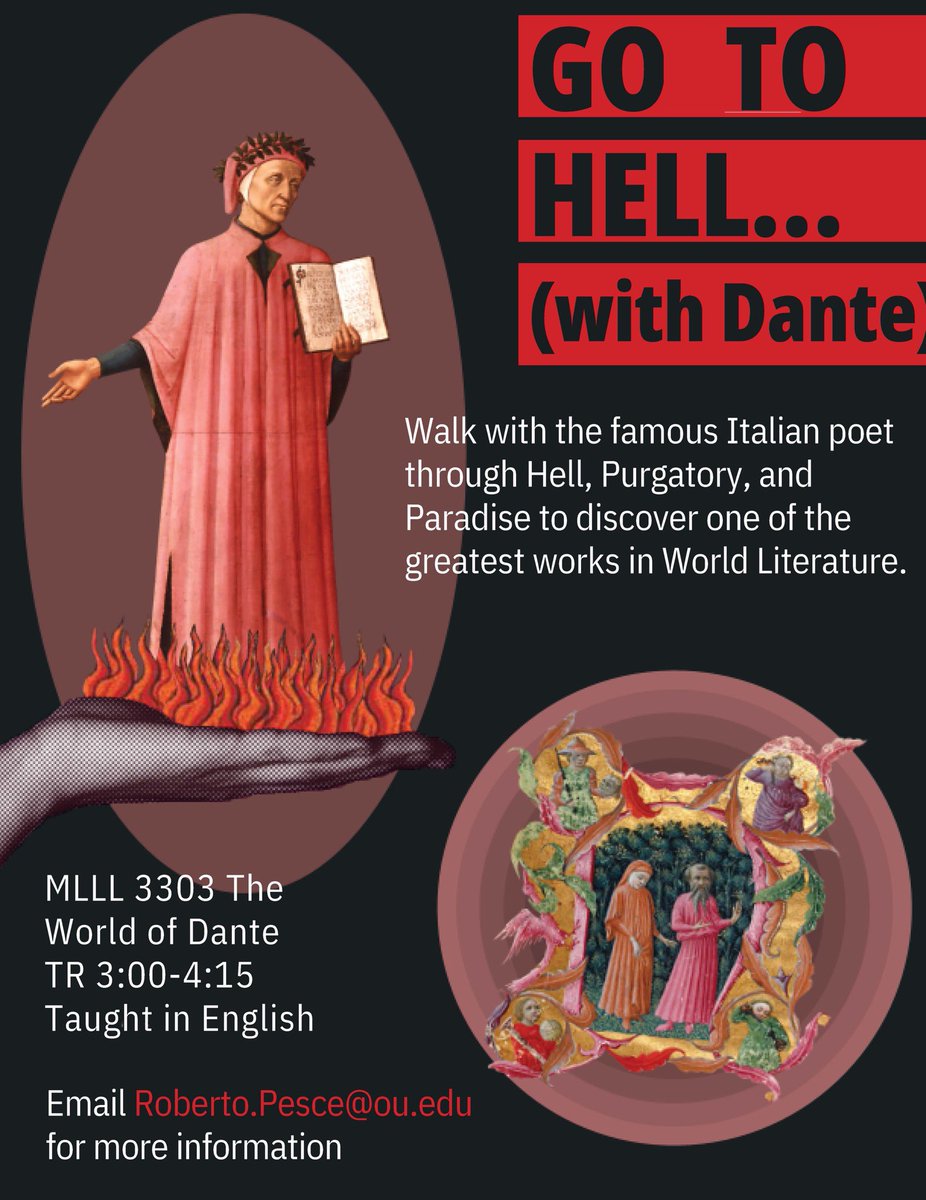 OUItalian's tweet image. Time to start thinking about the Spring semester! Why not learn more about Dante?