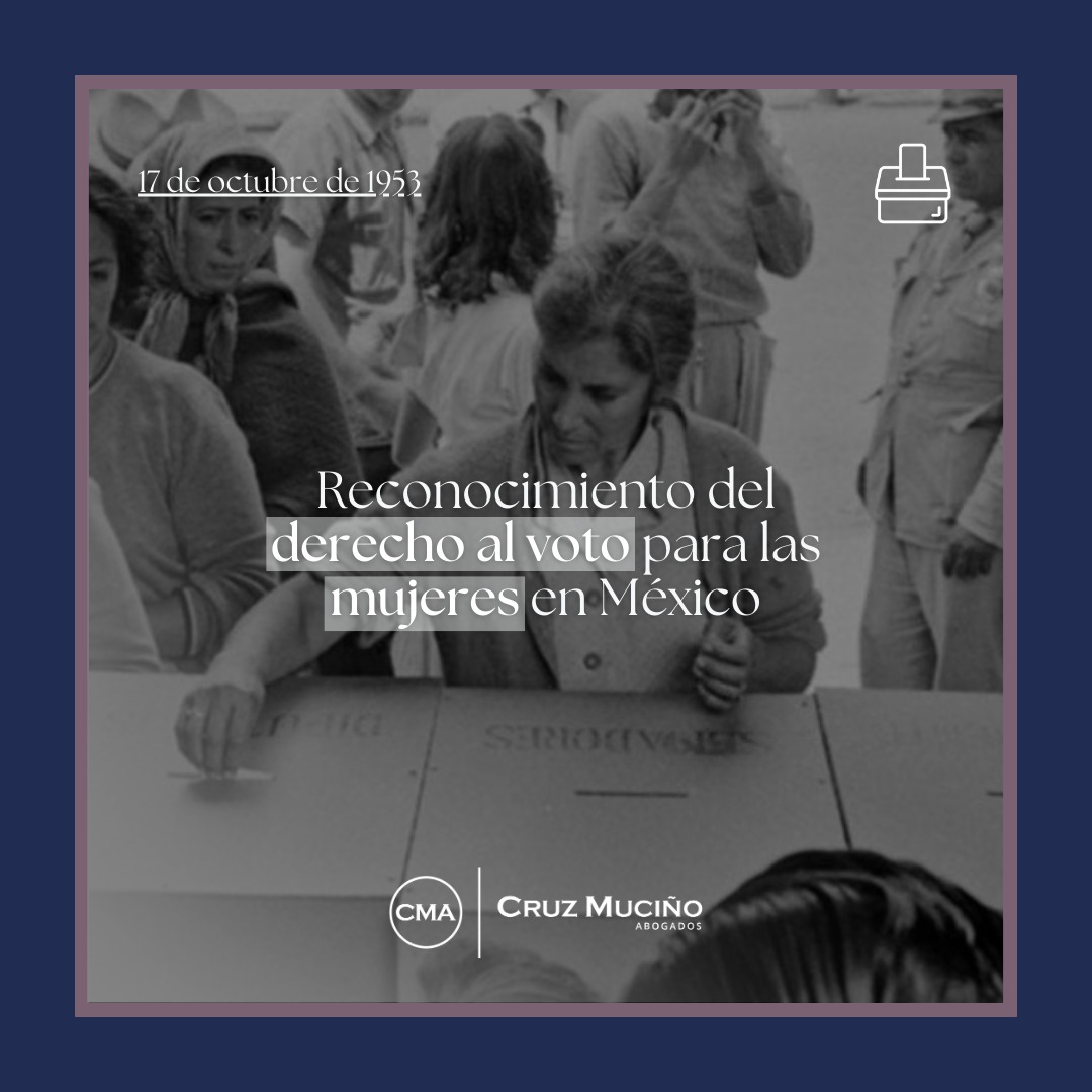 CMAabogados's tweet photo. El 17 de octubre de 1953, las mujeres mexicanas lograron el reconocimiento de su derecho al voto y a participar en la vida política del país.

En CMA Abogados, creemos firmemente en la igualdad y justicia para todos. ⚖️✨

#CMAAbogados #AsesoríaLegal #AbogadosMéxico #DDHH https://t.co/NpOjzJkBIB
