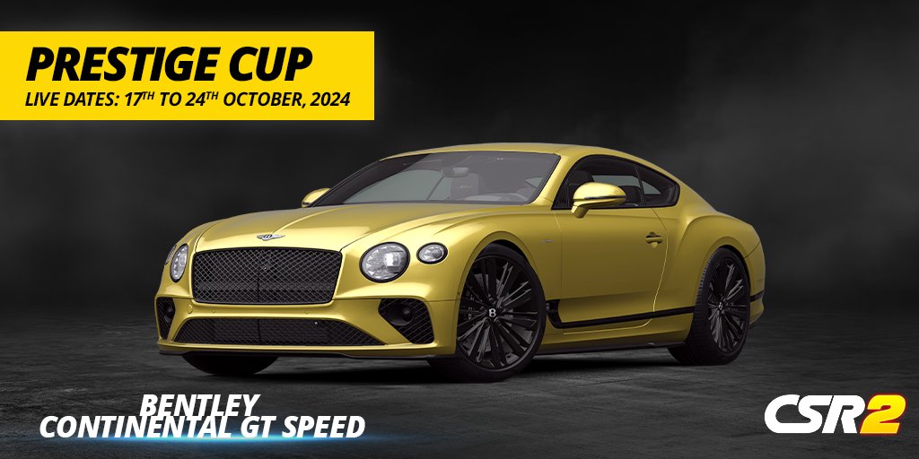 CSRRacing's tweet photo. Made for the open road—Bentley Continental GT Speed features all-wheel drive and an advanced chassis system, making it as agile as it is powerful.

Race today in Prestige Cup: https://t.co/s9Ydj9Cxp0

#CSR2 #PrestigeCup #CSRRacing #Bentley https://t.co/Ojcb7e0i6L